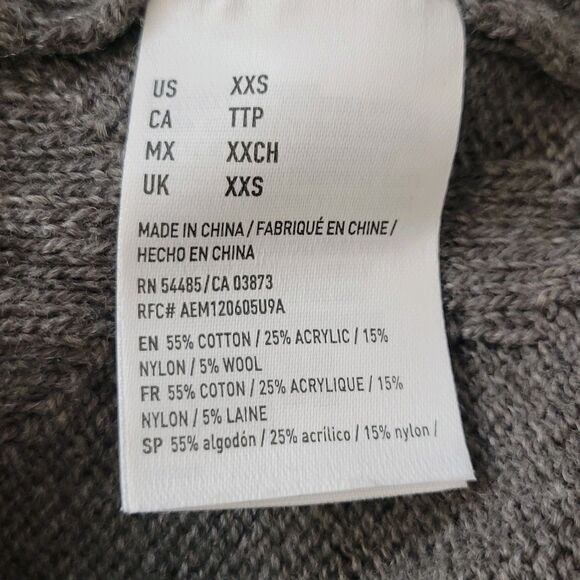 NWT America Eagle Outfitters Hooded Relaxed-fit Gray Womens Size XXS Sweater - Picture 8 of 9